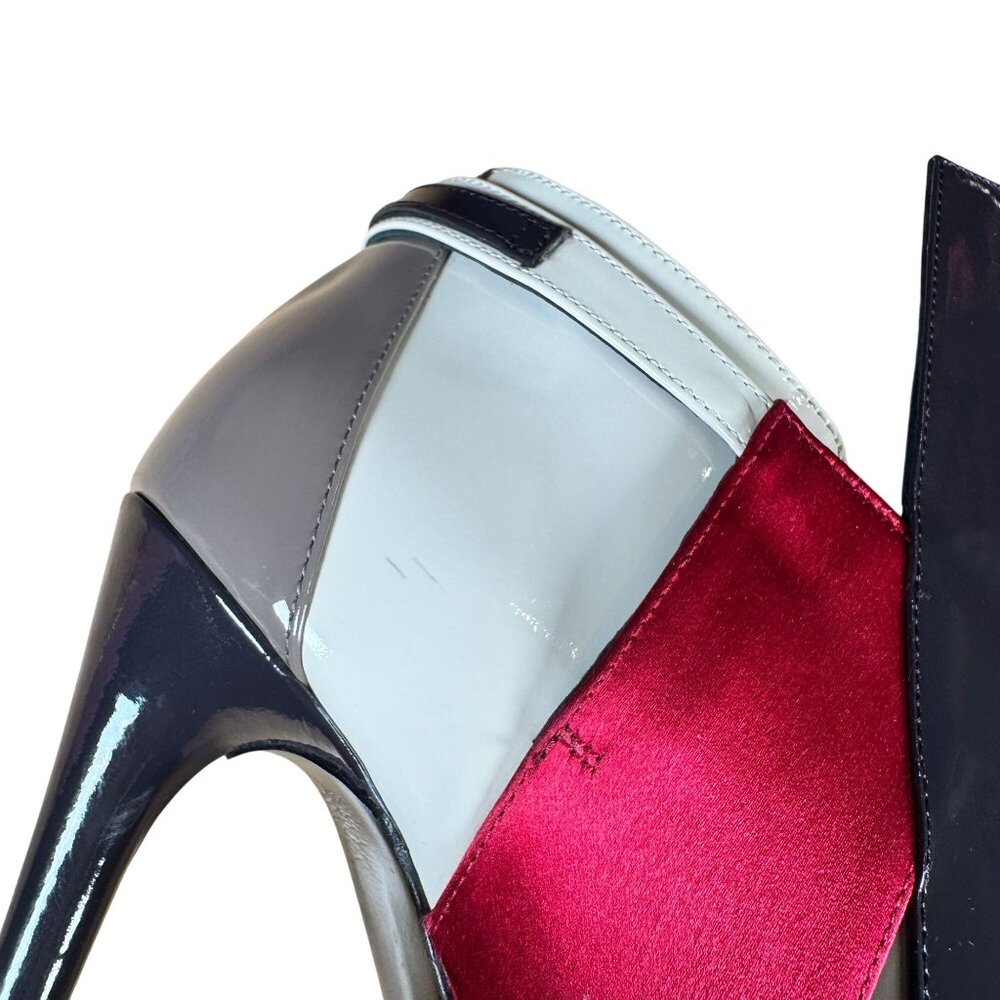 Balenciaga Patent Leather Colorblock Stiletto Ankle Boots Size EU 40 US 10 - Picture 10 of 12